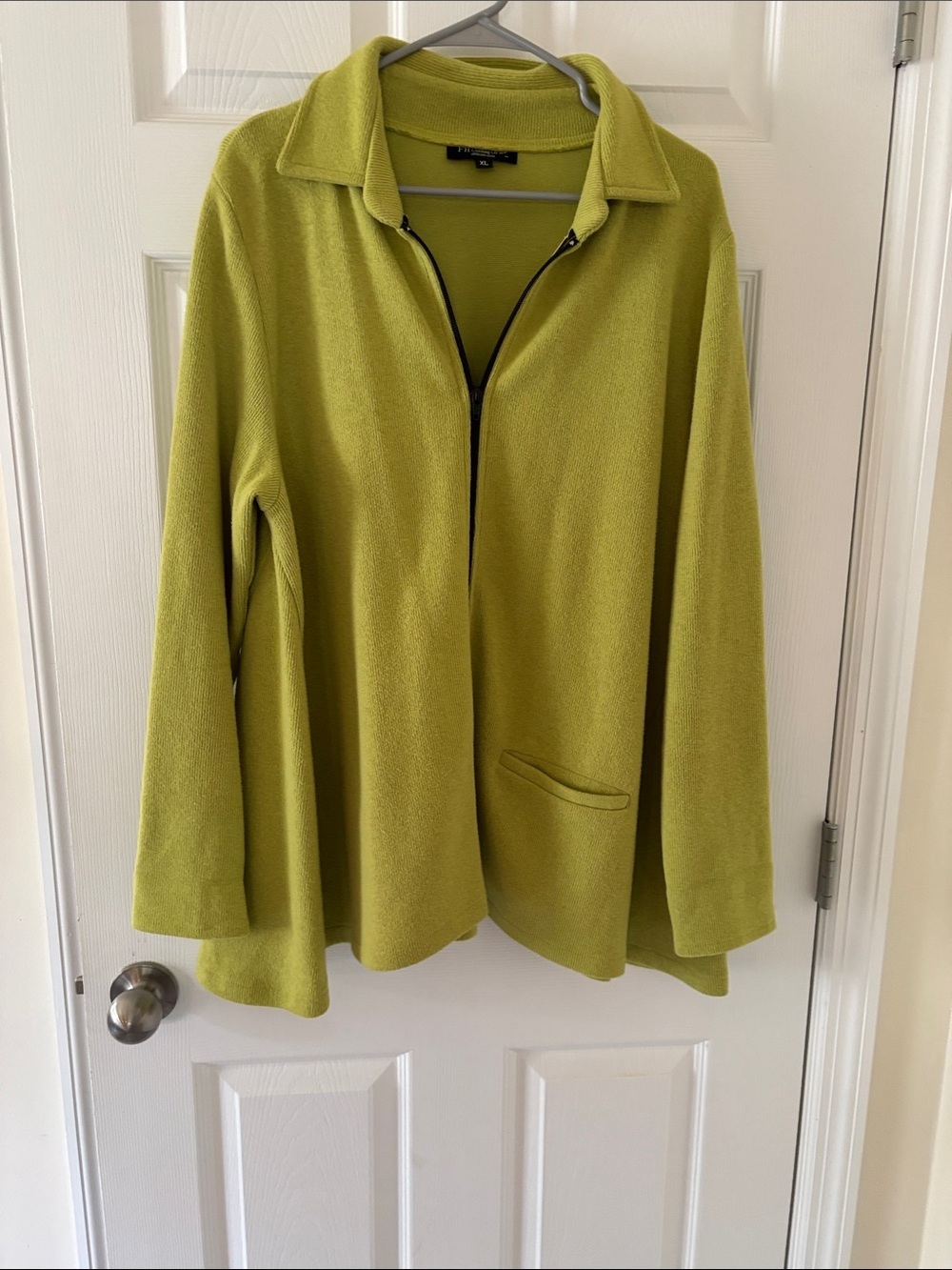 Coldwater Creek Lime Green Zip-Front Fleece Jacket